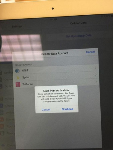 Apple SIM en iPad Air 2