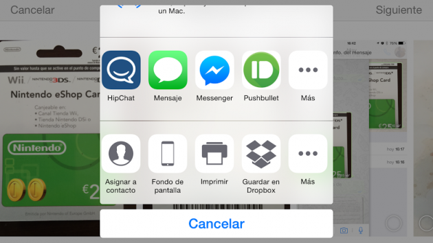Facebook Messenger compartir desde otras aplicaciones.