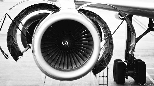 La turbina de un avión