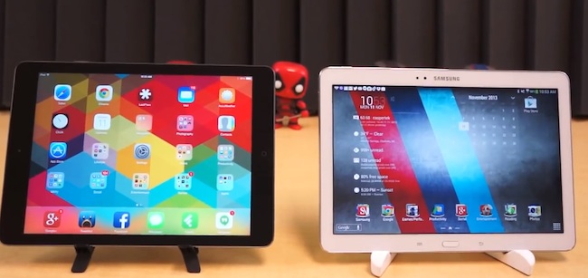 ipad air vs galaxy note 10.1 2014 edition