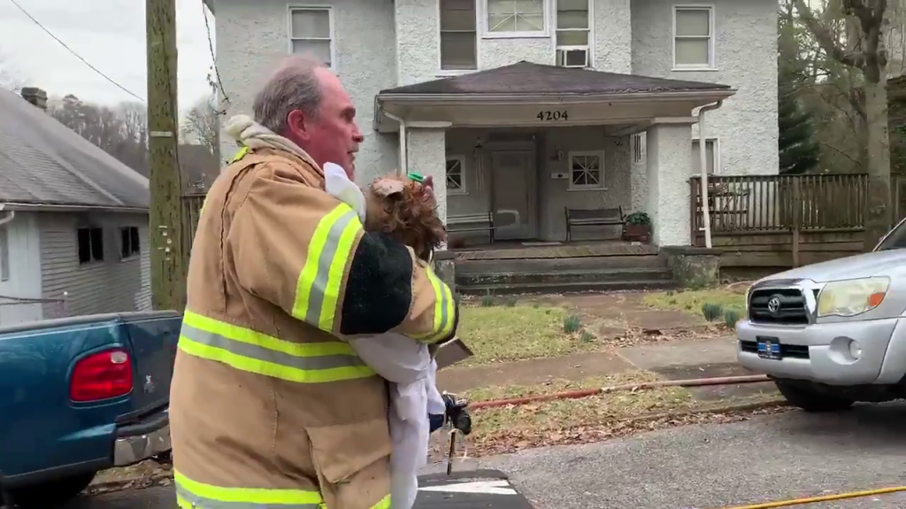  Video:Un hombre consigue reunirse con su perro después de que su casa se incendie y otras mascotas perecieran en el siniestro 