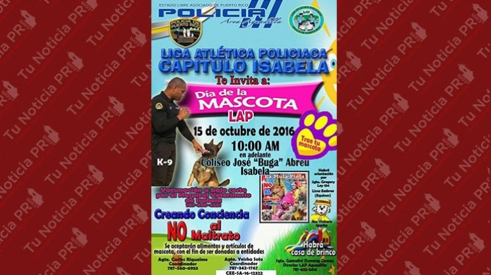 PolicÃ­a anuncia actividad del "DIA DE LA MASCOTA"