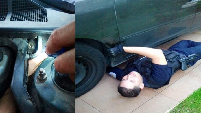 Policias Municipales de Barceloneta Rescatan un gatito del motor de un auto