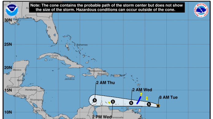 Tormenta tropical Don se dirige a islas al sur del Caribe.