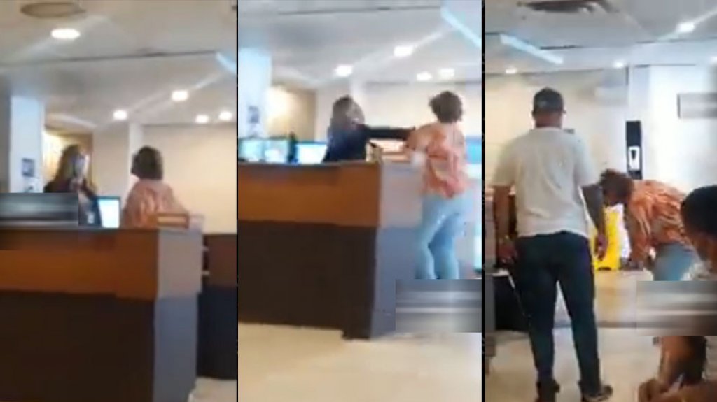  Video: A b&oacute;feta limpia una guardia de seguridad y una paciente en hospital de PR 