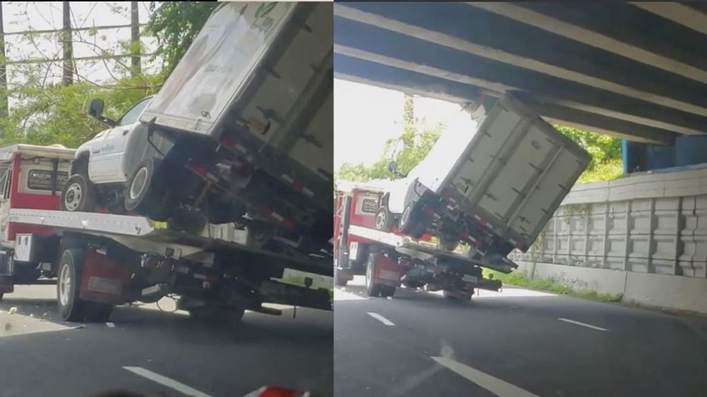  Gruero deja &ldquo;Encajao&rdquo; un cami&oacute;n en un puente de la Kennedy 