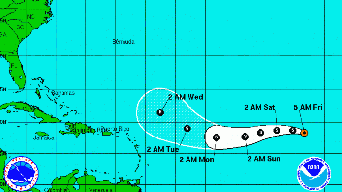 Nueva tormenta tropical estara pasando al Noreste del Caribe...