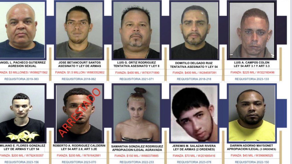  Publican nueva lista de los (10 M&aacute;s Buscados) del &aacute;rea de Ponce 