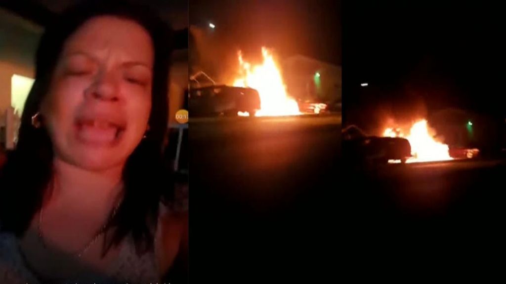  Mujer amenazada en residencial Canales transmite &ldquo;Live&rdquo; como los del &ldquo;punto&rdquo; le prendieron el carro en fuego 