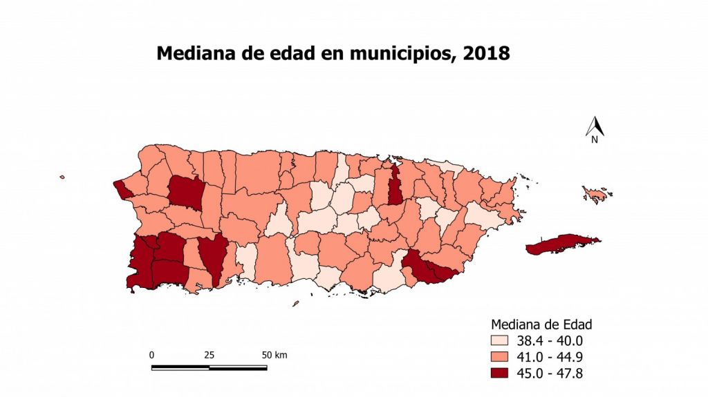  Estad&iacute;sticas reflejan que once municipios con edad mediana sobre 44 a&ntilde;os 