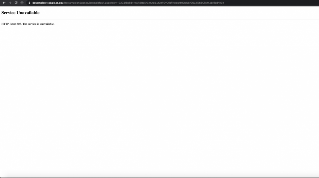  Se cae sistema de reclamaci&oacute;n de Desempleo 