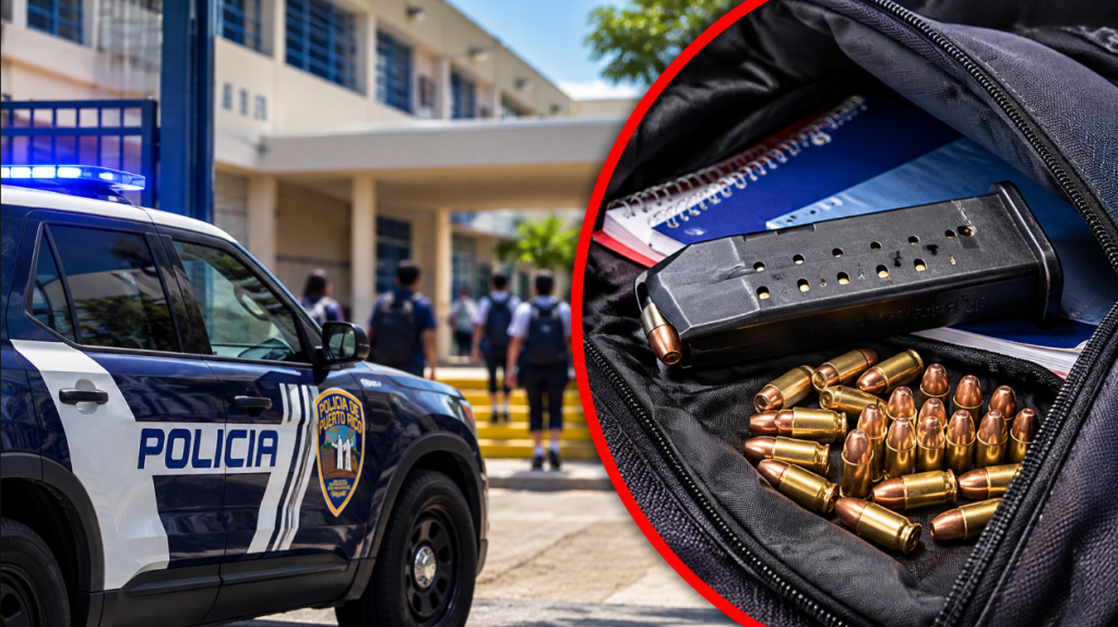  Hallan cargador con 17 balas en bulto de estudiante en colegio de Ponce 