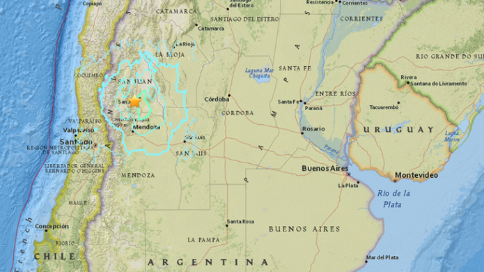 Un sismo de magnitud 6,4 sacude Argentina