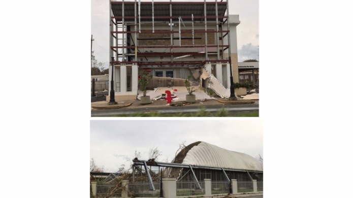 Scotiabank y cancha de escuela superior de Vega Baja reportan daÃ±os por el azote de MarÃ­a.