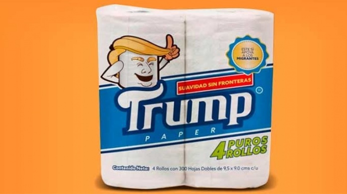 Crean papel higiÃ©nico marca "Trump", que lleva como eslogan "Suavidad sin fronteras"
