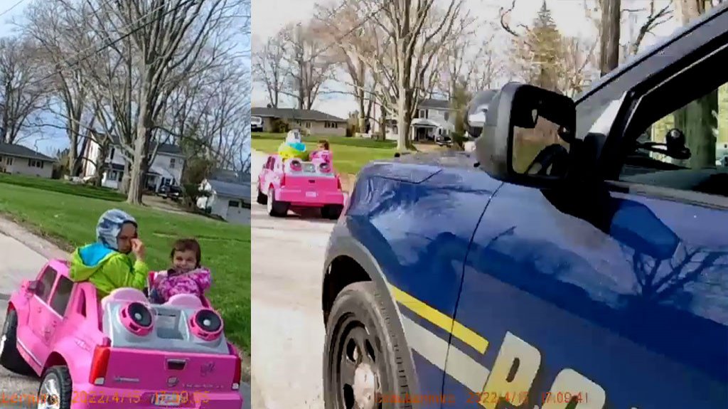  Video: Un policía en Ohio “detiene” a niños que conducían un auto de juguete 