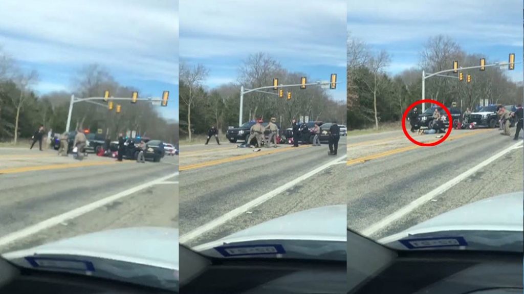  Video: As&iacute; la polic&iacute;a en Texas detiene un motociclista que se va a la huida 