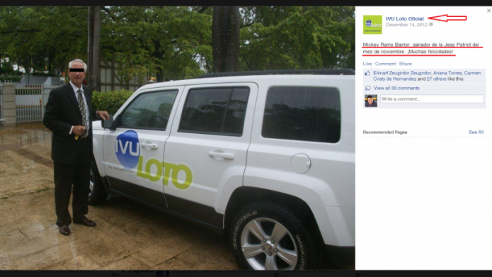 Ganador  De Ivu Loto  trabaja para Compañía que diseño la aplicación del Ivu Loto