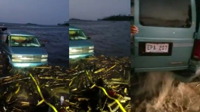 Video: VehÃ­culo cae al mar en playa de Vega Baja 