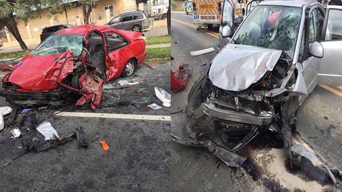 4 Heridos  uno de ellos pillado en accidente de Auto en Carolina