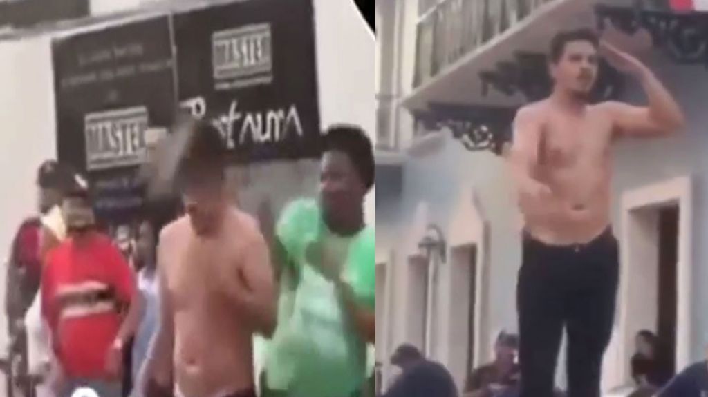  Video: Manifestante en San Juan se pone fresco y muestra el pene, un musico le rompi&oacute; una maraca en la cabeza 