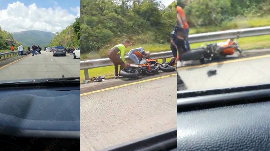  Captan en video violento accidente de motora en Naguabo 
