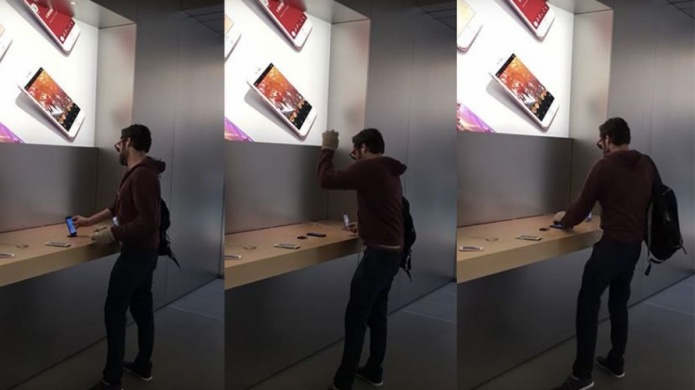 Video: Hombre en Francia "Esbarata" una tienda Apple molesto por una garantia 