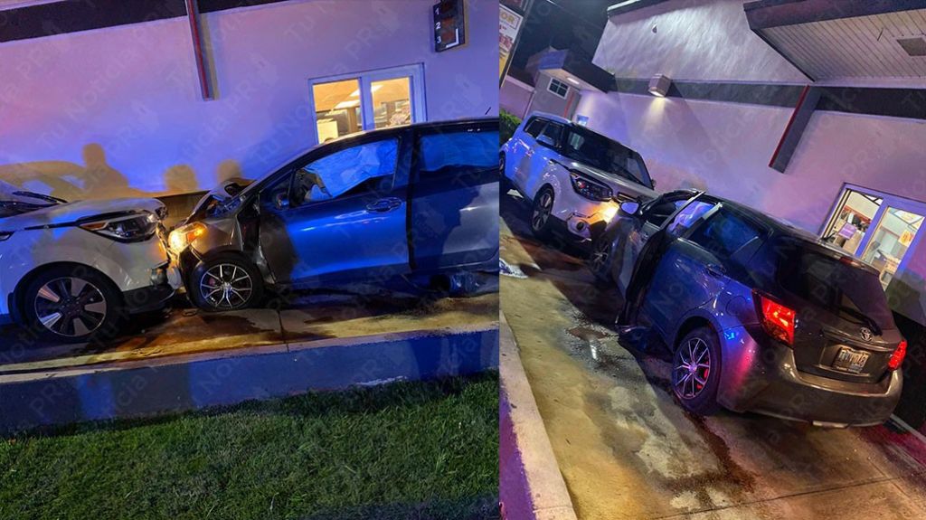  Video: Dos menores y dos adultos heridos al chocar dos autos en Servi-carro de Mcdonald's de Carolina 