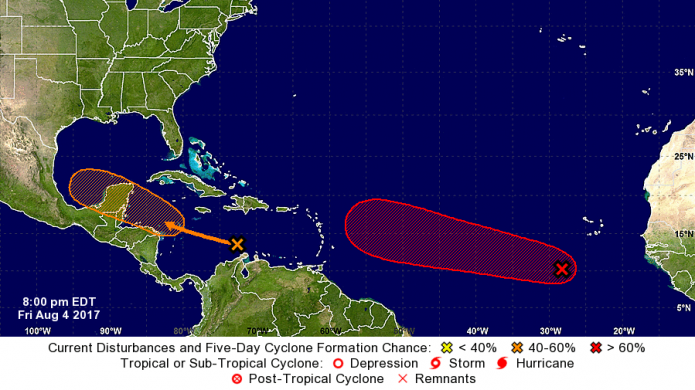 Sin mayores cambios los dos sistemas atmosfÃ©ricos que tienen buen potencial ciclÃ³nico.