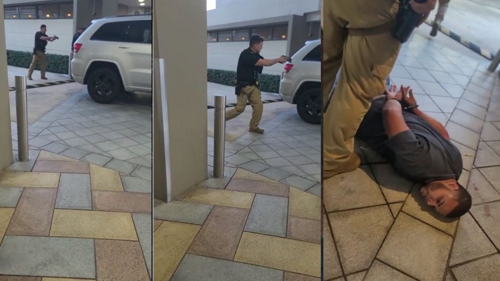  En video momento en que polic&iacute;as detiene a hombre que llev&oacute; a un herido de bala a hospital de Manat&iacute; 