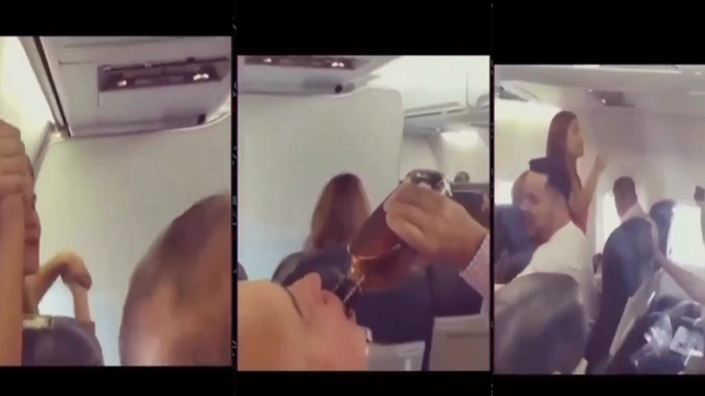  Video: avión con fallo del motor de Caracas a Miami, unos rezan y otros beben 