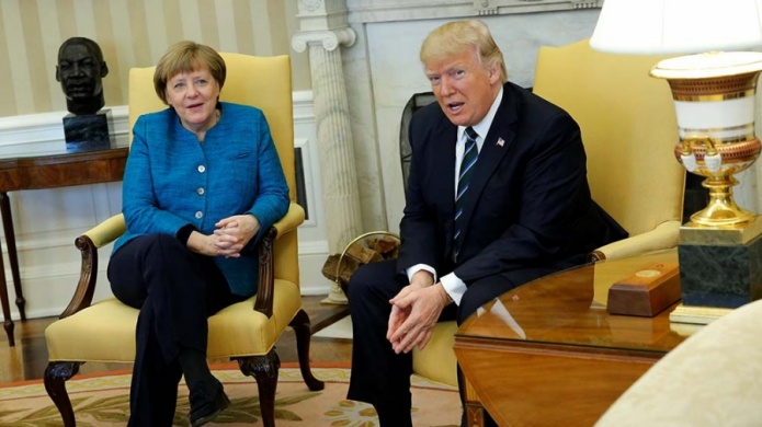  Trump se reÃºne con Merkel en la Casa Blanca
