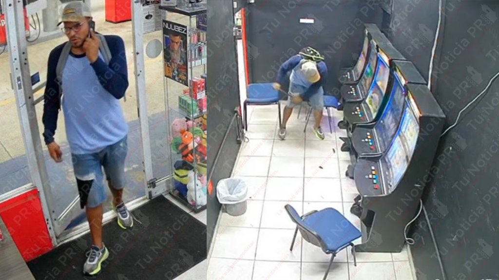  En video momento en que hombre roba 2 mil de m&aacute;quinas tragamonedas en gasolinera de Dorado 