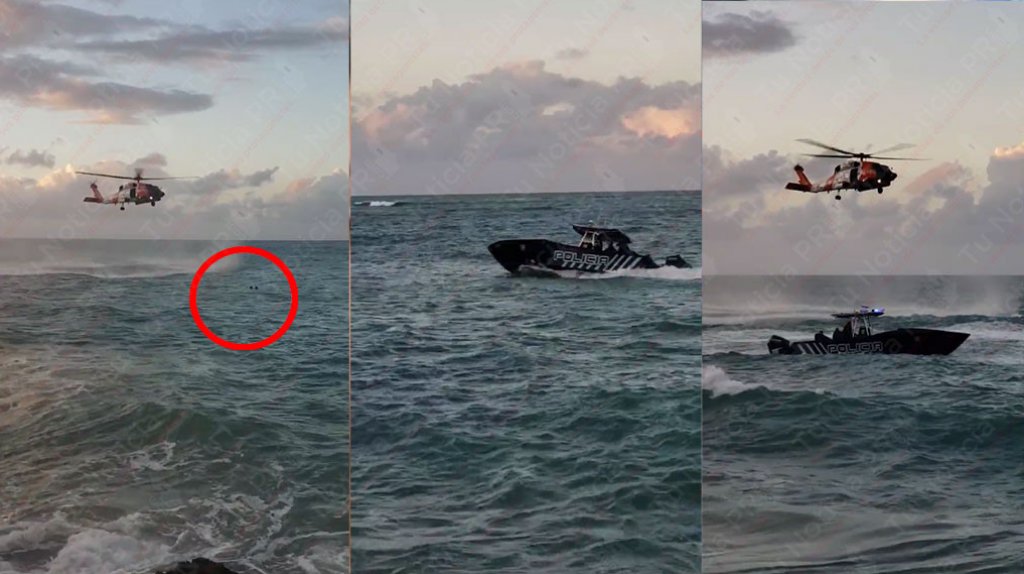  En video Momento que FURA y &ldquo;Coast Guard&rdquo; rescata a una menor y a su madre en Condado 