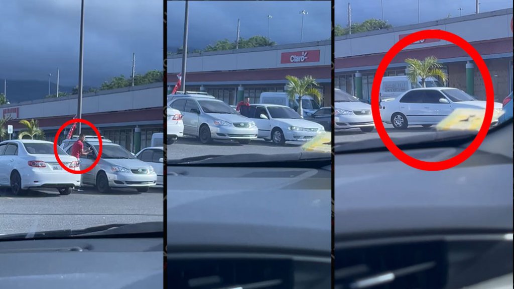  Captan en video a un &ldquo;caco&rdquo; robando &ldquo;Vent Visor&rdquo; a un carro en &ldquo;Mall&rdquo; de Rio Grande 