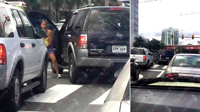 Fotos: Mujer se baja de su guagua en la Roosevelt y comienza a orinar en plena vÃ­a publica 