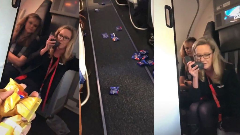  Video: Azafatas lanzan "Los snaks" por el suelo a los pasajeros, alegadamente para evitar contagios 