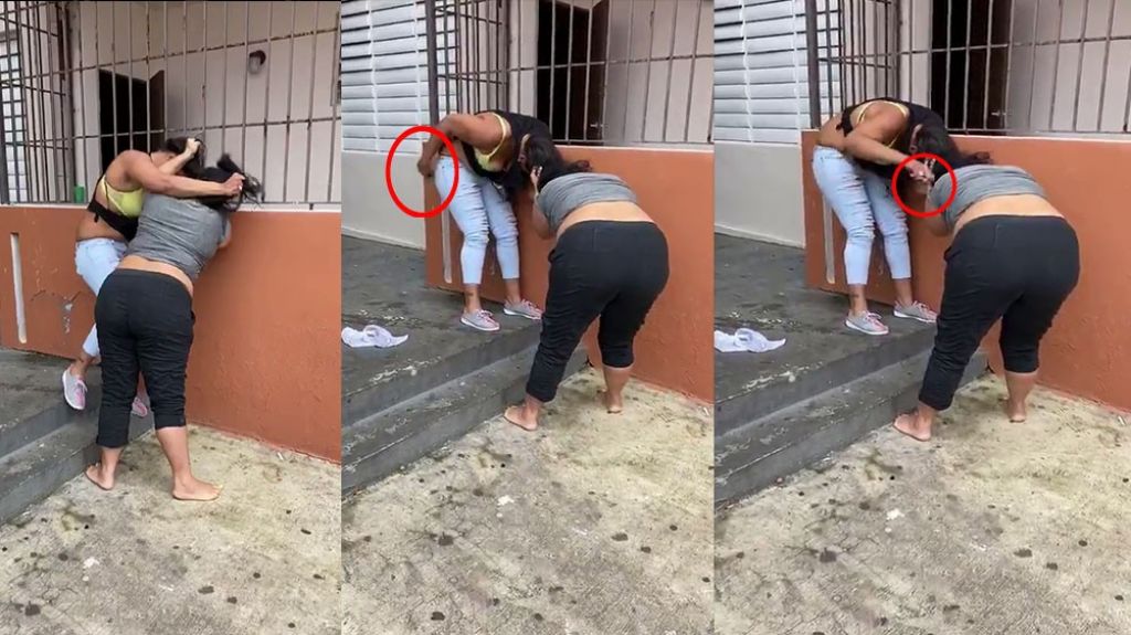  Video: Graban dos mujeres peleando en residencial p&uacute;blico, una intenta apu&ntilde;alar la otra y nadie hace nada 