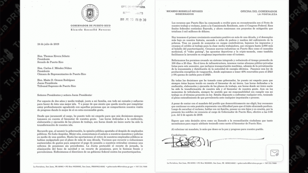  Rossell&oacute; env&iacute;a carta de renuncia a la C&aacute;mara 