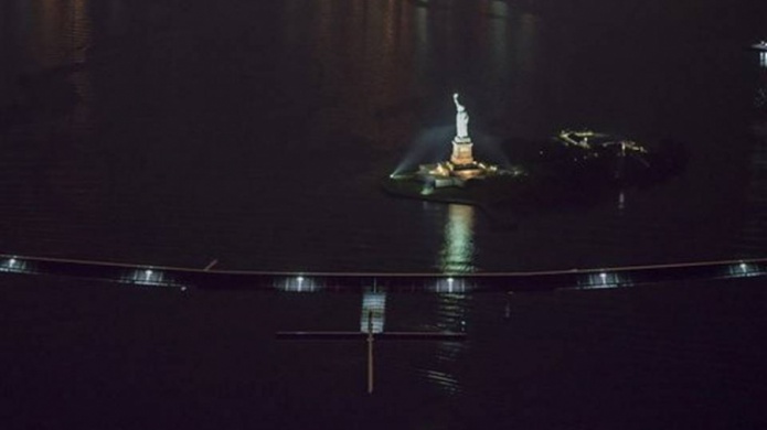 El aviÃ³n solar aterriza en Nueva York