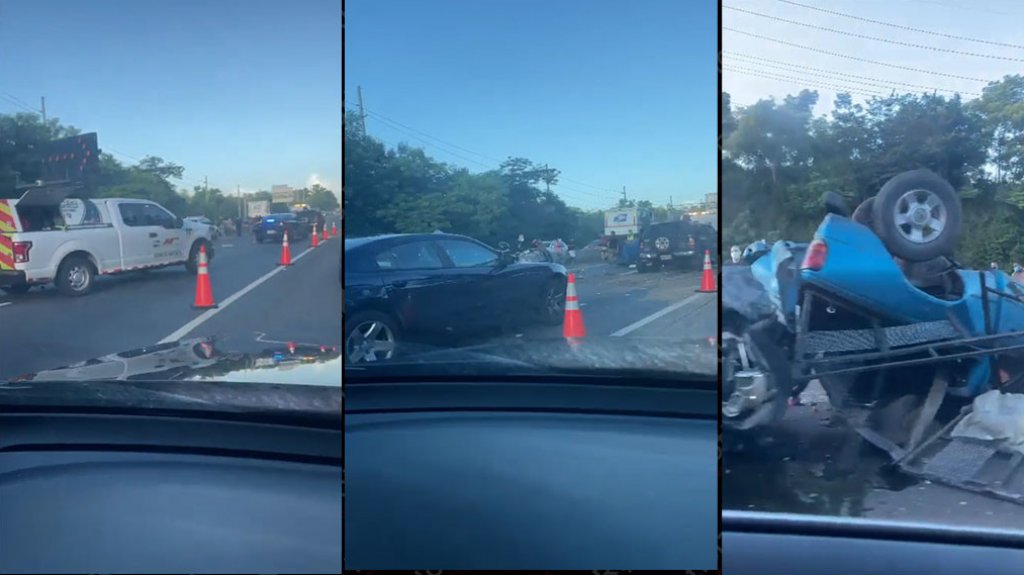  Video del accidente con veh&iacute;culo volcado ayer en la 30 