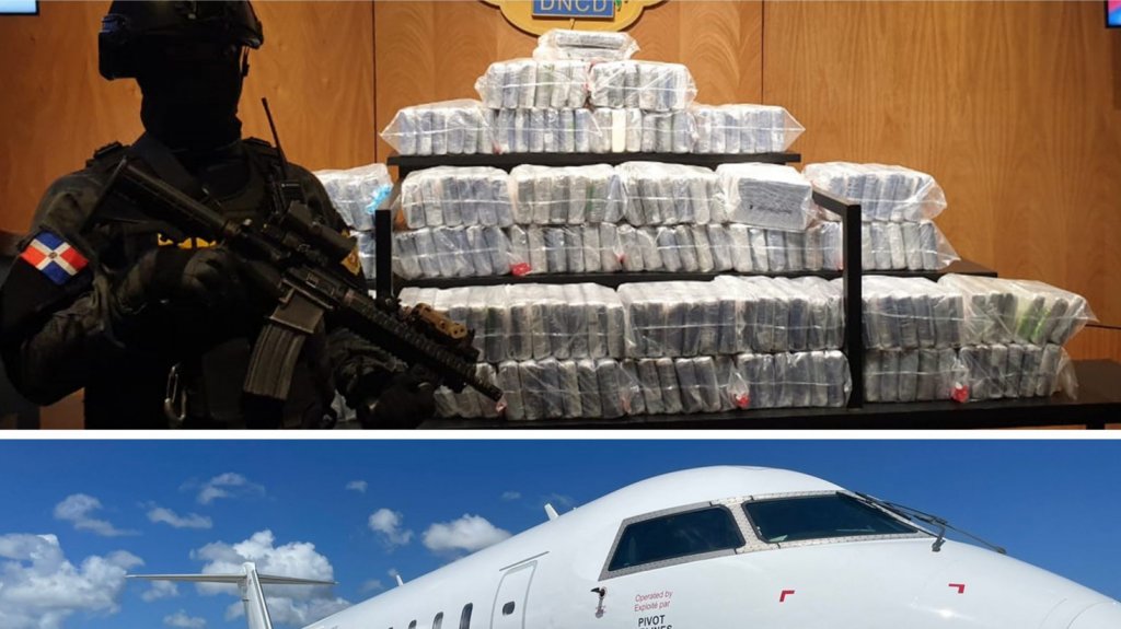 Autoridades ocupan 200 paquetes cocaína en el interior de un avión que partiría hacia Canadá 