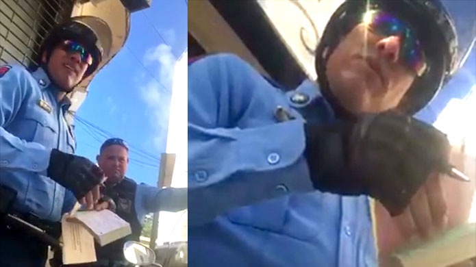 Video: Policía amenaza con darle un tiro a conductor desordenado en actividad de Recibimiento de atletas en San Juan