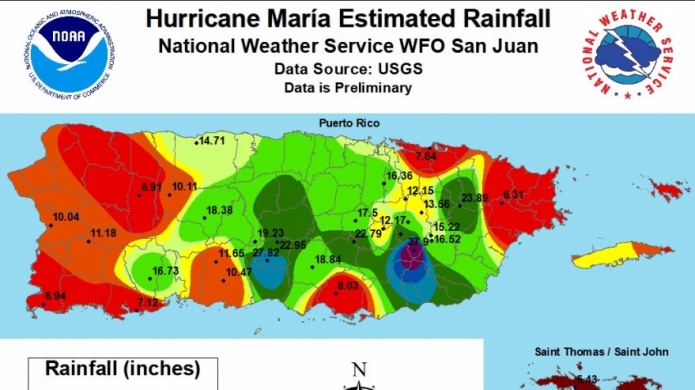 MeteorologÃ­a extiende vigilancia de inundaciones para toda la isla e informa que en algunos lugares llegÃ³ a caer 40 pulgadas de lluvia