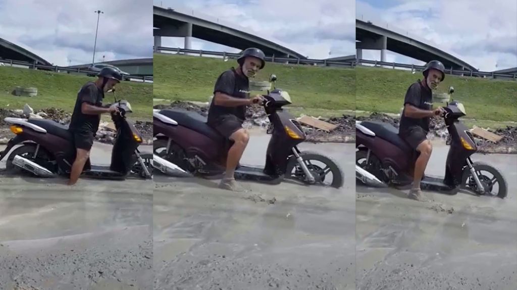  Video: Otro motorista Boricua que queda “espetaooo” en cemento fresco 