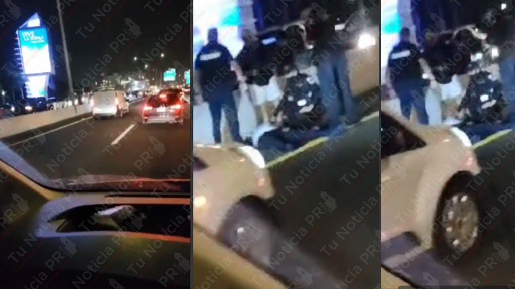  Video: Momento en que polic&iacute;as intentan proteger a su compa&ntilde;ero ca&iacute;do esta noche en la Baldorioty 