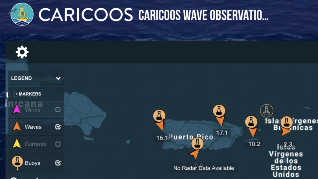  Oleaje de 10 a 17 pies se ha registrado, en la &uacute;ltima hora, a trav&eacute;s de las islas 