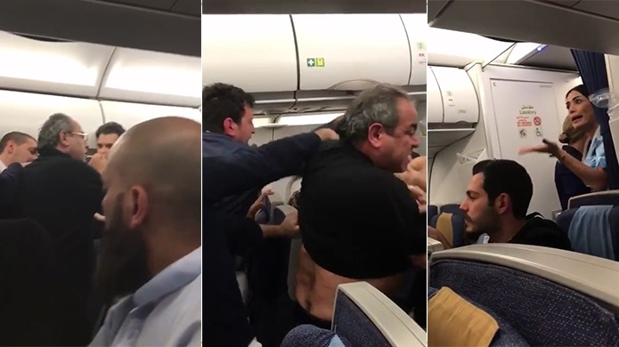 Video: Pelea en pleno vuelo obliga a un aterrizaje de emergencia 
