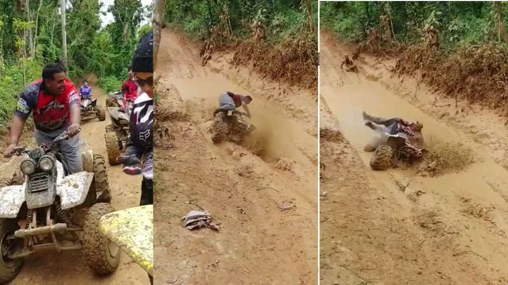  Viral video de conductor de &ldquo;Four Track&rdquo; que se estrella en el fango en San Juan 