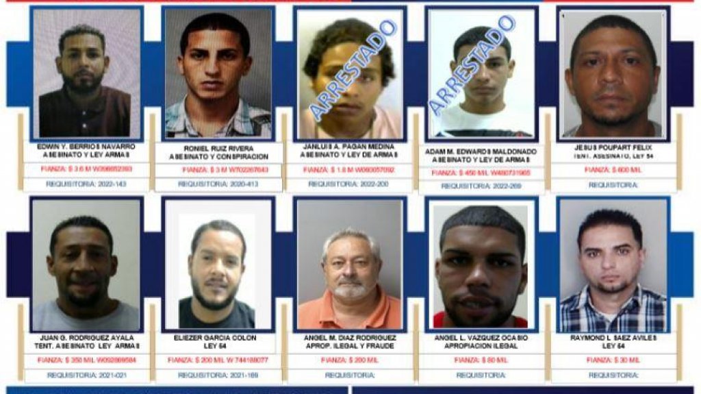  Actualizan lista de los 10 m&aacute;s buscados en &aacute;rea policiaca de Humacao 